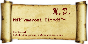 Mármarosi Ditmár névjegykártya